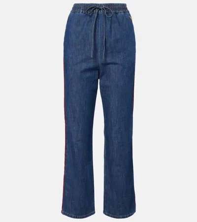 Valentino Vgold Straight Jeans In Blue
