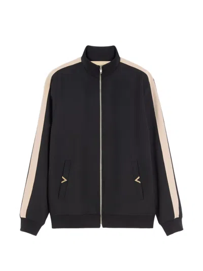 Valentino Nylon Sweatshirt With Vgold In Black