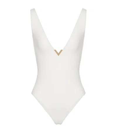 Valentino Vgold Swimsuit In White