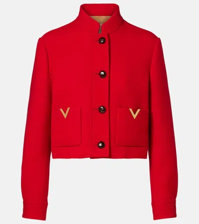 Valentino Vgold Wool And Silk Jacket In Red
