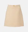 Valentino Vgold Wool-blend Tweed Miniskirt In Neutral