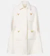 Valentino Vlogo Wool Cape In White