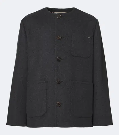 Valentino Vgold Wool Jacket In Gray