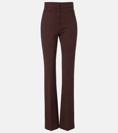 Valentino Vgold Wool-blend Straight Pants In Animal Print