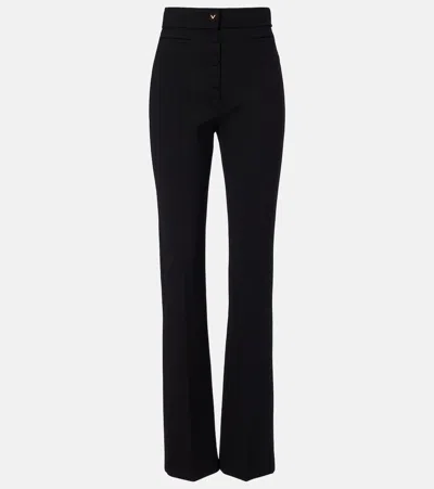 Valentino Vgold Wool-blend Straight Pants In Black