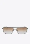 Valentino Vi Studded Rectangular Sunglasses In Brown