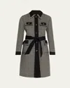 Valentino Belted Checked Wool And Cashmere-blend Coat In Black