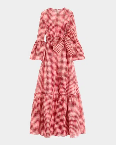 Valentino Silk Tiered Maxi Dress In Ivory+paris