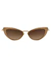 Valentino Garavani Sunglasses In Light Gold Crystal Medium Brown W/ Dark Brown To Light Brown
