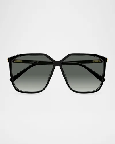 Valentino Vilouette 59mm Geometric Sunglasses In Black