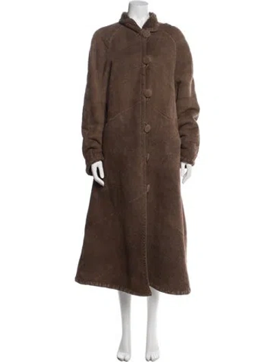 Pre-owned Valentino Vintage 1960's Fur Coat In Brown