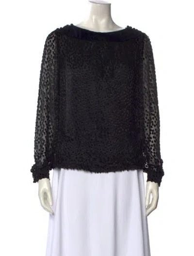 Pre-owned Valentino Vintage 1970's Blouse In Black