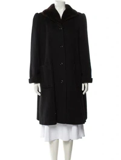 Pre-owned Valentino Vintage 1970's Coat In Black