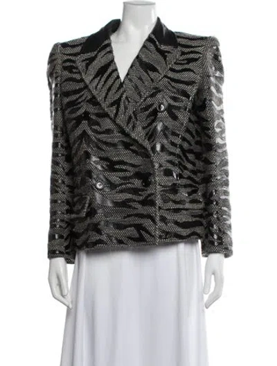 Pre-owned Valentino Vintage 1980's Blazer In Black