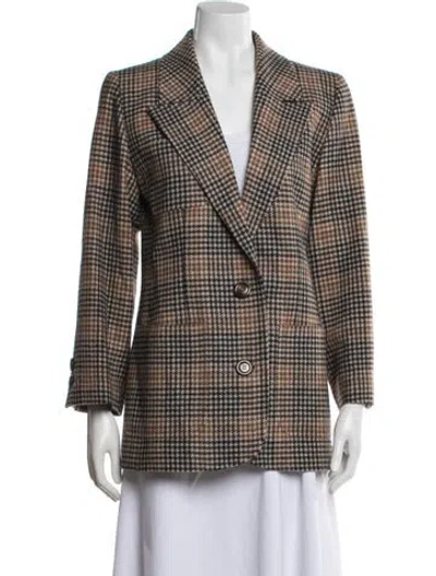 Pre-owned Valentino Vintage 1980's Blazer In Brown