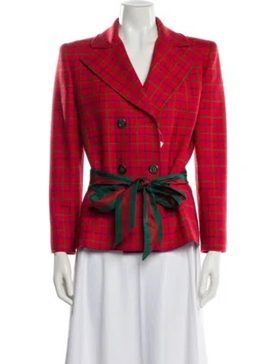Pre-owned Valentino Vintage 1980's Blazer In Red