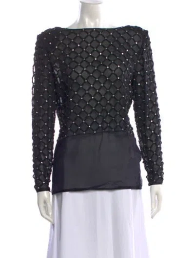 Pre-owned Valentino Vintage 1980's Blouse In Black