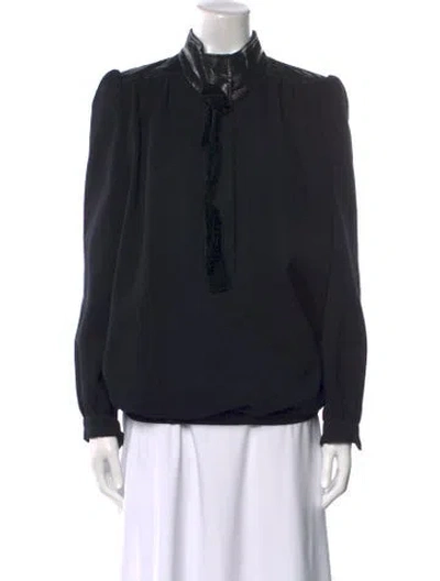 Pre-owned Valentino Vintage 1980's Blouse In Black