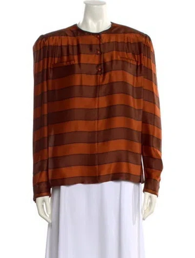 Pre-owned Valentino Vintage 1980's Blouse In Brown