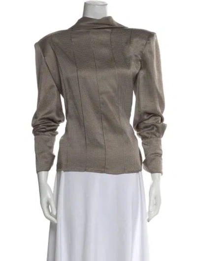Pre-owned Valentino Vintage 1980's Blouse In Brown