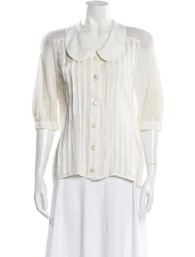 Pre-owned Valentino Vintage 1980's Blouse In Neutral