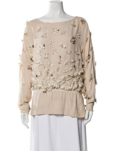 Pre-owned Valentino Vintage 1980's Blouse In Neutral