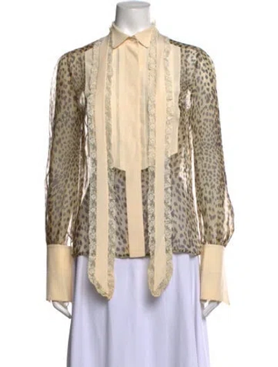 Pre-owned Valentino Vintage 1980's Blouse In Neutrals