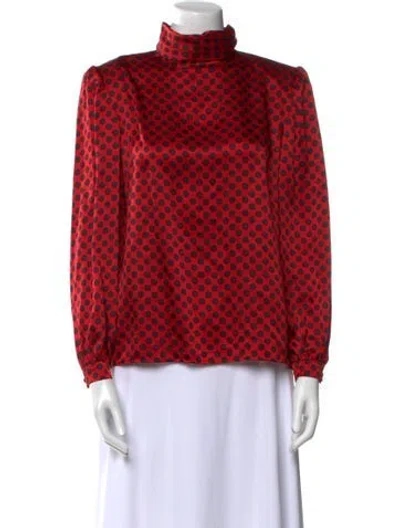 Pre-owned Valentino Vintage 1980's Blouse In Red