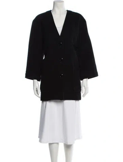 Pre-owned Valentino Vintage 1980's Coat In Black