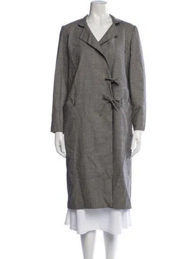 Pre-owned Valentino Vintage 1980's Coat In Black/white