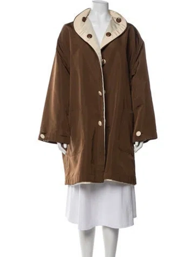 Pre-owned Valentino Vintage 1980's Coat In Brown/neutrals