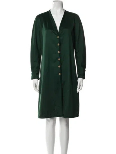 Pre-owned Valentino Vintage 1980's Coat In Green