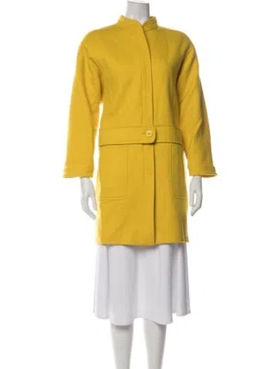 Pre-owned Valentino Vintage 1980's Coat In Yellow