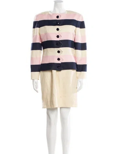 Pre-owned Valentino Vintage 1980's Dress Set In Neutral