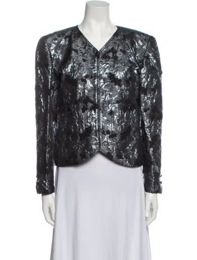 Pre-owned Valentino Vintage 1980's Evening Jacket In Gray