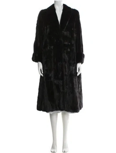 Pre-owned Valentino Vintage 1980's Fur Coat In Brown