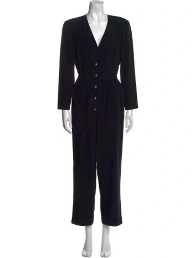Pre-owned Valentino Vintage 1980's Jumpsuit In Black