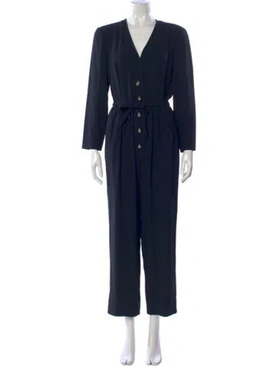 Pre-owned Valentino Vintage 1980's Jumpsuit In Black