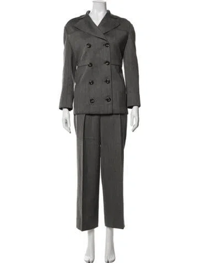 Pre-owned Valentino Vintage 1980's Pantsuit In Grey