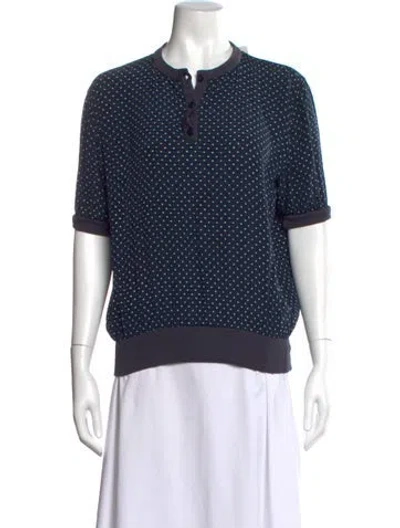 Pre-owned Valentino Vintage 1980's Polo In Blue