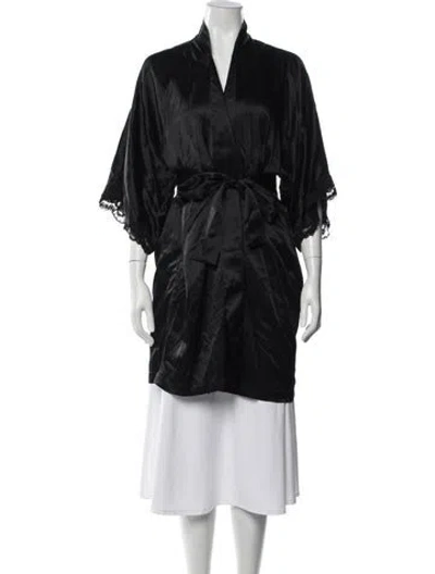 Pre-owned Valentino Vintage 1980's Robe In Black