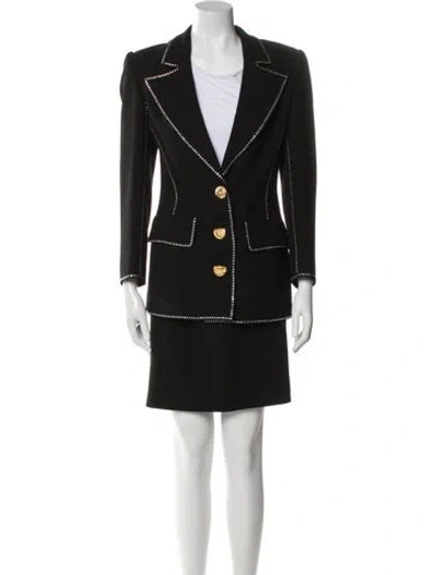 Pre-owned Valentino Vintage 1980's Skirt Set In Black