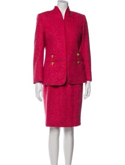 Pre-owned Valentino Vintage 1980's Skirt Suit In Pink