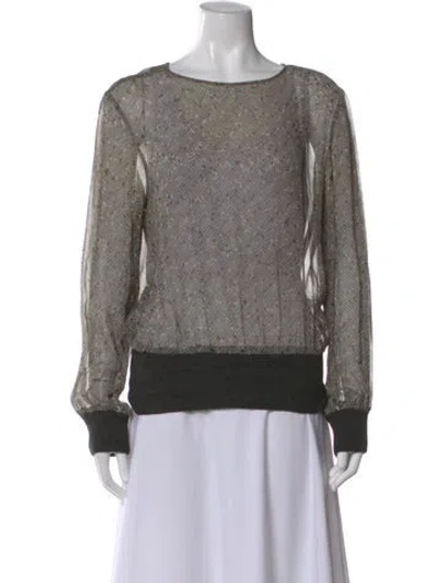 Pre-owned Valentino Vintage 1980's Top In Gray