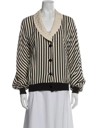 Pre-owned Valentino Vintage 1980's Top In Neutrals