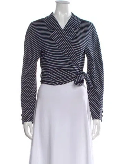 Pre-owned Valentino Vintage 1990's Blouse In Blue
