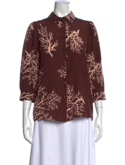 Pre-owned Valentino Vintage 1990's Blouse In Brown