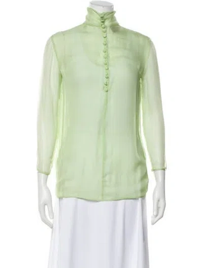 Pre-owned Valentino Vintage 1990's Blouse In Green