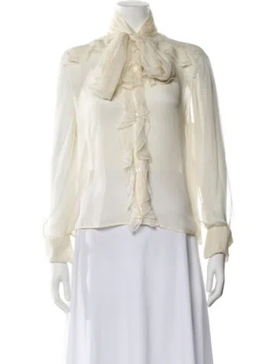 Pre-owned Valentino Vintage 1990's Blouse In Neutral