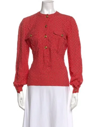 Pre-owned Valentino Vintage 1990's Blouse In Red